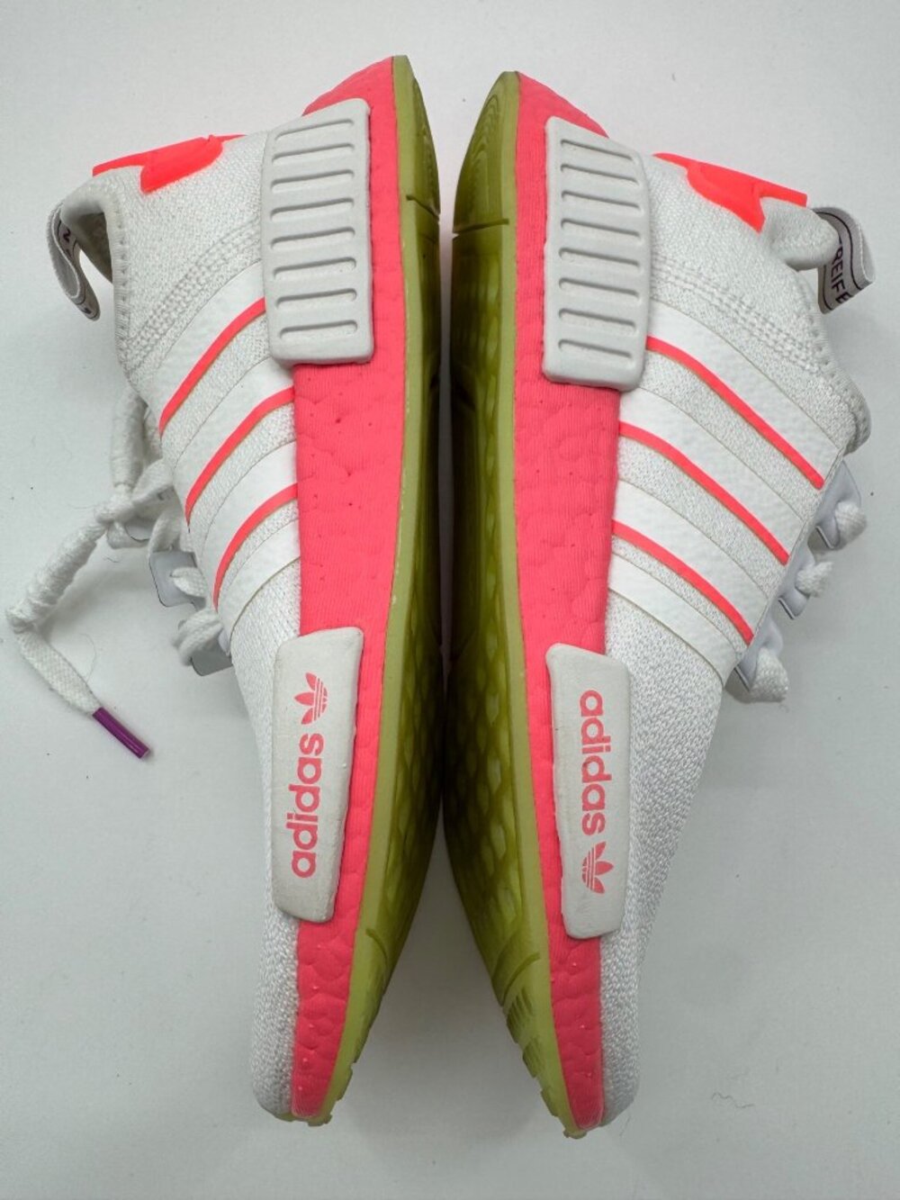 Adidas NMD_R1 Womens Shoes White & Neon Pink Size 7 Lightweight Sneakers - Picture 5 of 11